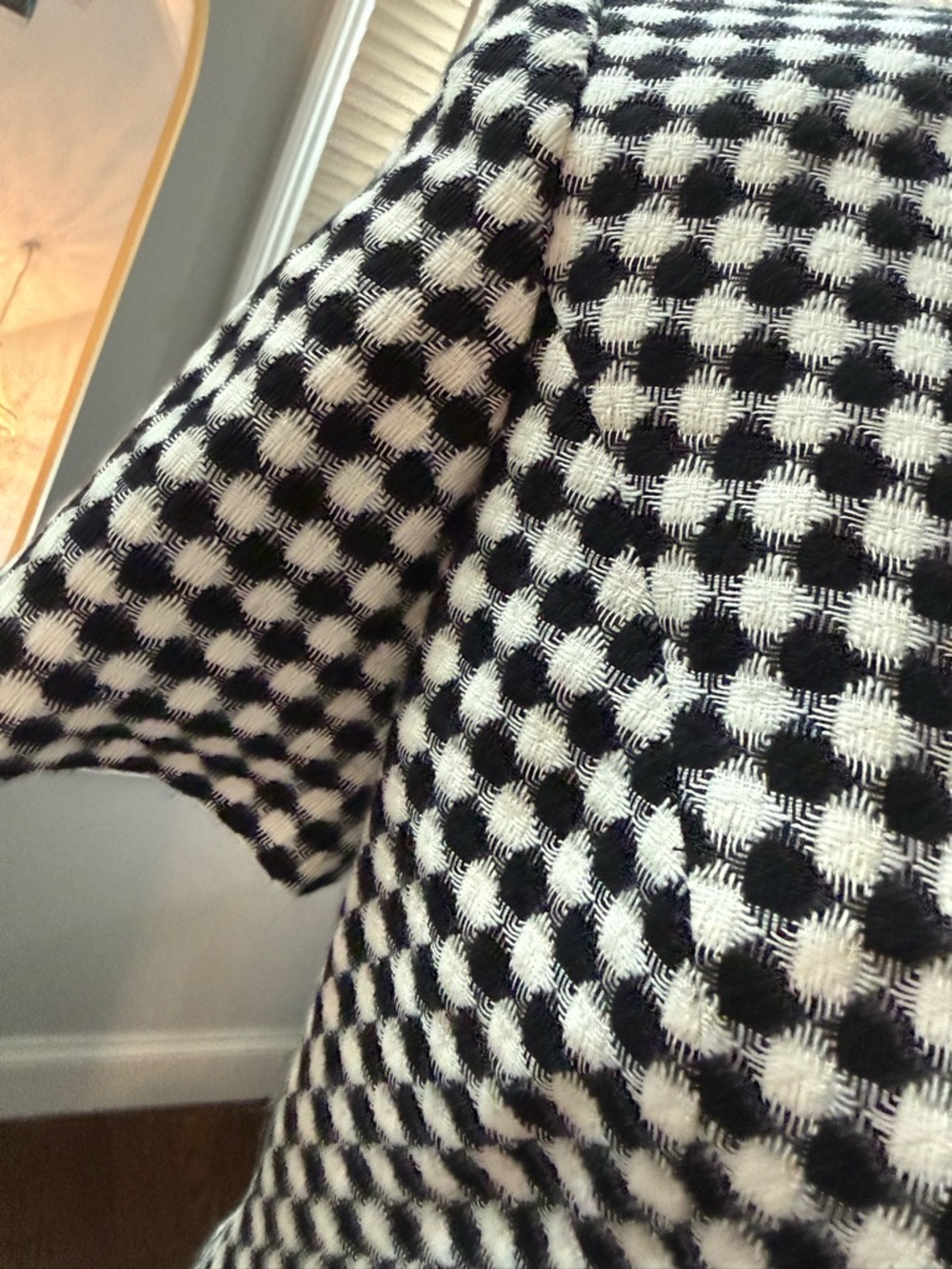 Vintage Joan Leslie Black & White Checked Short Sleeve Blazer - Women 8P - Picture 3 of 12